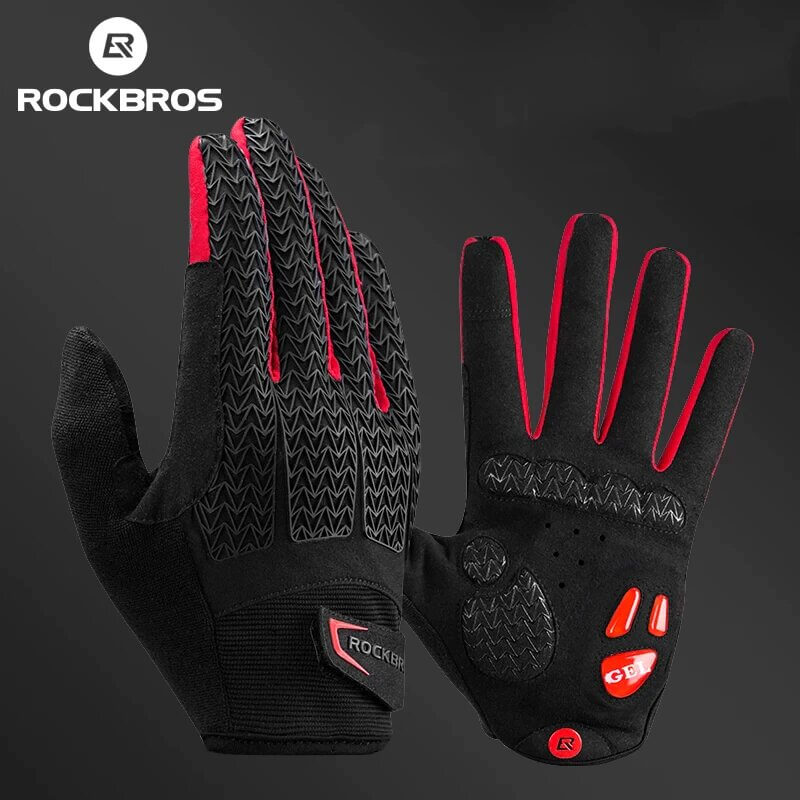 ROCKBROS Winter Cycling Gloves Double Layer Fabric Warm and Windproo